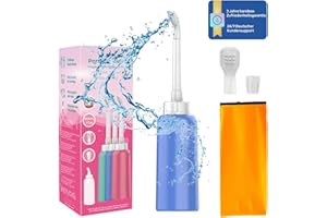 BANDEAX Po Shower Dusche XL 500ml mobil tragbar mit 2 Köpfe - Easy Portable Bidet für Unterwegs, Reise - Tragbare Intimdusche wasserdicht mit Tasche - Pflege für Frau, Mann, Kinder und Baby Blau