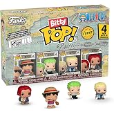 POP Funko Bitty 4 Pack: One Piece - Monkey D. Luffy &amp; More (Chase Chance) | Official Anime Merchandising - Mini Figures 2.2 c