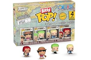 Funko Bitty Pop! One Piece - Luffy 4 Pack - 1 Chance sur 6 D'avoir Une Variante Rare Chaseet Une Mini-Figurine Mystère en Surprise - 2.2 Cm