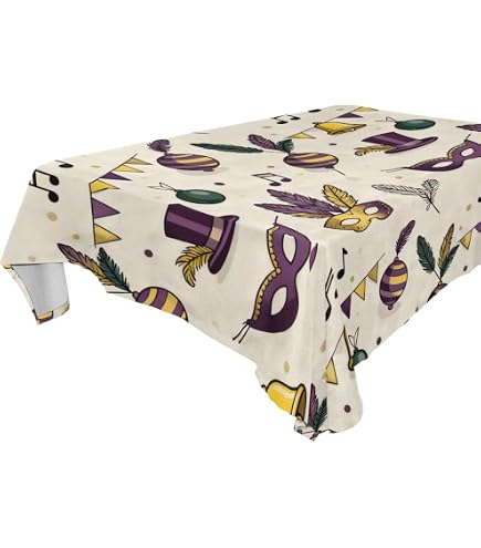 Tovaglia Rettangolare ABAKUHAUS In Poliestere Con Stampa Fiori E Farfalle - Viola E Bianco, 140x200 Cm, Impermeabile E Antimacchia
