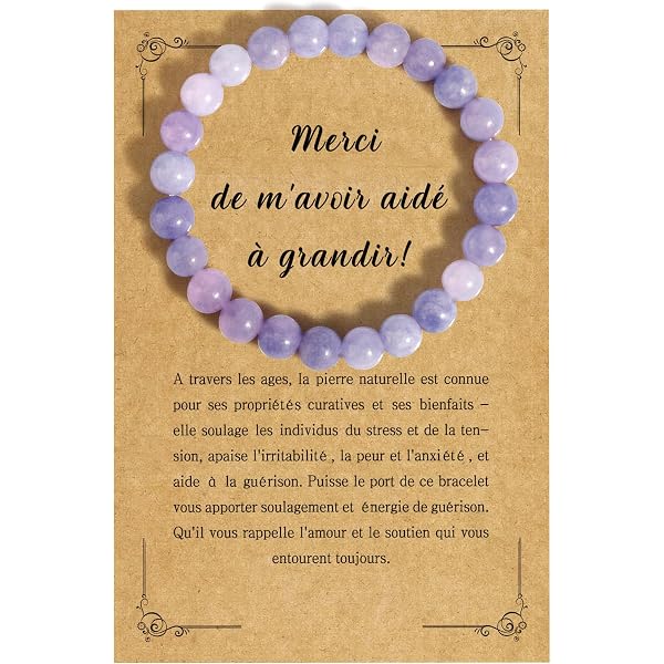 Bracelet Cadeau Nounou "Merci De M'avoir Aidée à Grandir" - Acier Inoxydable, Pendentif Gravé (cadeau Fin De Contrat) - 4