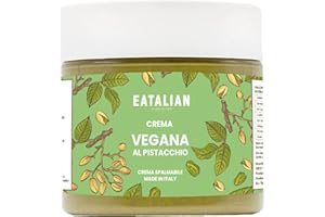 EATALIAN by AMZ BETTER Vegan Pistachio Cream, Delicious Vegan Spreadable Cream, Ideal on Bread, Perfect with Ice Cream, For Cake Decoration and for Dubai Chocolate, 200g Made in Italy