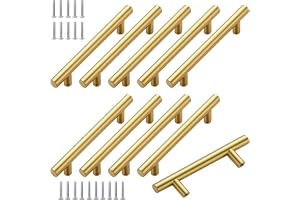 10 stycken skåphandtag guld möbelhandtag 128 mm hålavstånd för skåp | Lådhandtag med skruv, skåphandtag rostfritt stål, kökshandtag guld, möbelhandtag rostfritt stål för låda, garderob