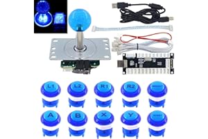 SJ@JX Arcade Game LED DIY Kit Mechanical Keyboard Switch Arcade LED Button Joystick Controller Zero Delay USB Encoder for PC MAME Retropie Jamma