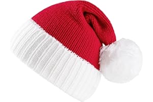 Giggling Getup Ciepła dzianinowa czapka świąteczna z pomponami, czerwony świąteczny elf kapelusz dla dorosłych, kobiet, mężczyzn, imprezowy kapelusz