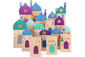 Encham Ramadankalender zum Befüllen 30 Stk Papiertüten ramadan kalender kinder Ramadan deko Eid Mubarak DIY Geschenktüten Kraftpapiertüten muslimischen deko Islam zuckerfest deko