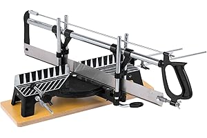 VARO Kapp- und Gehrungssäge, Hand-Tischsäge 550 mm Blattlänge mit Holzgrundplatte