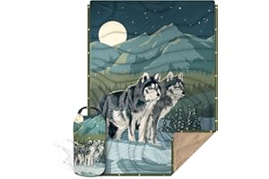 KawaGebo Kamp Outdoor Camping Blanket with Sherpa Lining, Extra Warm Thick Camp Blankets & Puffy Ultralight Soft Poncho DWR Camping Quilt for Cold Weather, Adventure,Sleeping,Backpacking 78"x 56"