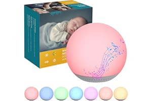 HOMGEN Machine à Bruit Blanc pour Bébés 24 Sons Relaxants, Machine à Sons Rechargeable Dispositif de Bruit Blanc Portable avec Veilleuse pour Enfants