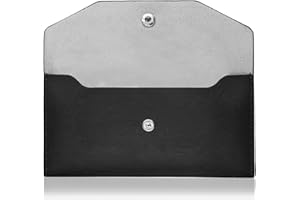 TuseRxln Cash Envelopes PU Leather Wallets, Reusable Waterproof Money Envelopes for Cash, Women, Girls and Men (Black)