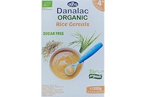 DANALAC Bio Céréales de Riz Biologique pour Bébé 200 g de Porridge Sans Sucres 4 Mois et Plus (Lot de 1)