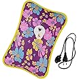 Hot Water Bag Electric Heating Pad for Pain Relief, Multicolor, 8 cm (L) x 4 cm (W) x 2 cm (H), Up to 120 Minutes of Heat