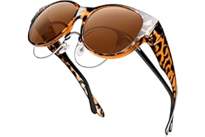 URUMQI Over Glasses Sunglasses Womens, Trendy Anti Glare Sun Shades Cover, Polarised UV400 Protection TAC Lens