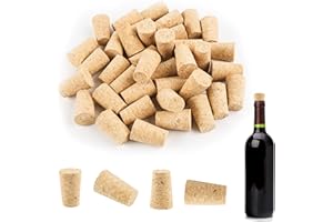 MIYUANGKJ 40 Pcs Wine Corks Bottle Stoppe Corks for Craft Natural Tapered Wood Cork Plugs Wine Stoppers for Wine Tapered Cork Plugs Bottles Leakproof Replacement for Wine, Beer, Liquor Bottles 22x35x18mm