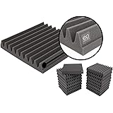 16 Pack, 2" Thick EQ Acoustics Premium Acoustic Foam Tile Kit, 30 x 30 x 5cm Classic Wedge Tiles. Better Sound For Home Studi