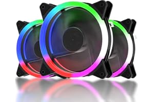 upHere Computer Case Fan 120mm LED Silent Fan for Computer Cases, CPU Coolers, and Radiators Ultra Quiet,Triple Pack Colorful Case Fan,F03