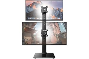 HUANUO Brazo Monitor Doble (Vertical, apilable, se Adapta a Dos Pantallas de 13 a 34 Pulgadas 20 kg con Giro, inclinación, Altura Ajustable Soporte Monitor VSEA 50/75/100
