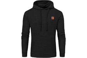 YuKaiChen Men's Pullover Hooded Sweatshirts Plaid Jacquard Long Sleeve Drawstring Hipster Casual Hoodies