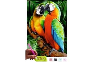 MISHBAY Diamond Painting Tiere - 30x40cm Diamond Painting Erwachsene - Diamant Painting Bilder Papagei - DIY 5D Satz Wand Dekor Diamantstickerei