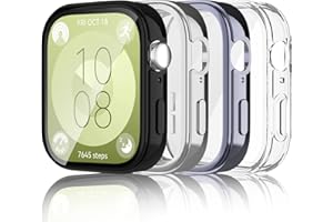 Dilhvy Pokrycie kompatybilne z Huawei Watch Fit 3 etui [4 sztuki], TPU Plated Screen Protector Protector Case Cover Full Cover Anti-Scratch Protective Cover for Huawei Fit 3