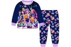GÉNÉRIQUE Ensemble 2 pièces Pyjama Noël, D-Demons H-Hunters H-Huntrixs pour Garçons et Filles T-Shirt et Pantalon vêtements de Nuit avec pour Enfants Pyjamas pour Filles Ensemble 2025 Carnaval Fête
