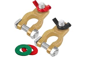 JatilEr Polklemmen Autobatterie 12v 1 Paar, Batterieklemmen M8 Bolzen, Batterie Polklemmen Kupfer, Batterieklemmen 12v Polklemme mit Anti-Korrosions-Pad für Motorräder, Autos, Schiffe