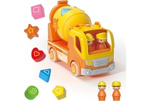 Wanborns Bauauto-Spielzeug für Kinder, Betonmisch-LKW mit Sound und Licht, Formensortierer Lern- und Bildungsvorschul-Fahrzeug für 18 Monate+ 2 3 4 5 Jahre Alten Jungen Weihnachtsgeburtstagsgeschenk