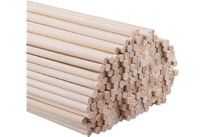 SENJEOK 200 st 30 cm x 6 mm träpluggar stänger, 30 cm mångsidiga naturliga runda träpinnar för gör-det-själv hantverk konstpr