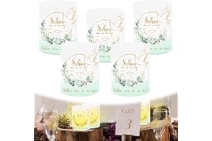 NHYDZSZ 16 sztuk lampionów dekoracyjnych na stół, "Schön DASS du da bist", dekoracja na bierzmowanie, dla chłopców i dziewczynek, dekoracja stołu, bierzmowanie, osłona świetlna na świeczki typu tealight lub