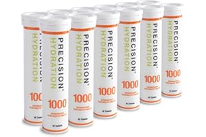Precision Hydration Elektrolytgetränk - Mehrfachstärke Brauseelektrolyttabletten - Bekämpft Krämpfe - Kalorienarm, Glutenfrei, Vegan/Vegetarisch - (1000mg/l - Orange Rohr), 12 Tuben mit 10 Tabletten
