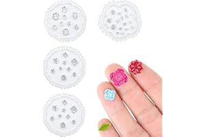 MUYAPAY Blumen Silikonformen Polymer 4 Stück 3D Blume Silikon Blumen Kuchenform Gänseblümchen Sonnenblume Form Silikonformen Polymer Clay Form Blumenform Epoxidharz Formen Silikon