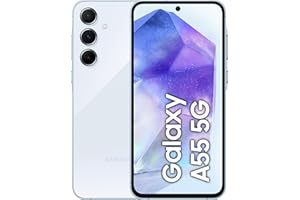 Samsung Galaxy A55 5G, Factory Unlocked Android Smartphone, 128GB, 8GB RAM, 2 day battery life, 50MP Camera, Awesome Iceblue, 3 Year Manufacturer Extended Warranty (UK Version)