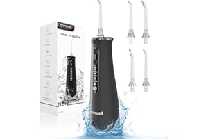 MORNWELL Water Flosser for Teeth, Professional Water Teeth Cleaner Picks with 4X Longer Battery Life, Water Flosser Cordless with 4 Modes 4 Jet Tips, IPX7 Waterproof, USB Rechargeable Water Dental Picks