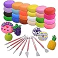 Modeling Clay Kit, 24 Colors, with 8 Sculpting Tools, Magic Foam Clay for Kids and Adults, Non-Toxic & No Baking Molding Clay, Ideal Birthday Gift for Boys Girls, Soft & Stretchy Diy Molding Clay
