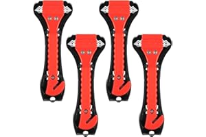 AIOUHMYM 4 Stück Notfallhammer Auto mit Gurtschneider, 2 in 1 Gurtschneider Notfallhammer fürs Auto Nothammer mit Gurtmesser, Fensterbrecher und Auto Sicherheitshammer mit Gurtschneider für Auto, Bus, PKW