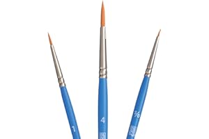 PRINCETON ARTIST BRUSH CO. PRINCETON SelectArtiste, Pinceles para multi-técnica de bellas artes, Sintético, Combinados, Mango Corto, Bolsa de plásico, 3 unidades