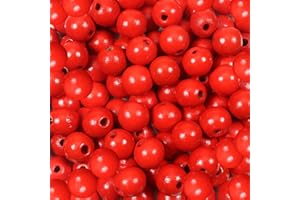 TOAOB THE ONE AND ONLY BABY TOAOB 14mm 100 Stück Holzperlen Runde Natürliche Rot Holz Perlen Basteln für DIY Handgefertigte Dekorationen Schmuck Handwerk Machen