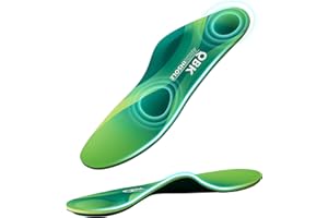 QBK Semelles orthopédiques pour fasciite plantaire, semelles intérieures en mousse à mémoire de forme, soulagement de la tendinite d'Achille, pieds plats, oignons, attelles de tibia XXS