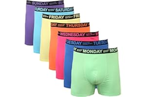 GRUDGE Days Of The Week Boxer Shorts 7 Pairs Men's Comfort Fit Underwear Colourful Boxers Trunks