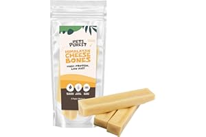 Pets Purest Yak Chews for Dogs, Long Lasting Natural Dog Treats for Medium Dogs & Large. 100% Natural Yak Dog Chews for Dental Health & Calming (3 Pack)