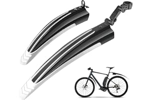 Ledeak Zestaw błotników rowerowych, regulowany, uniwersalny, do rowerów wyścigowych, przednich, tylnych, błotników górskich, błotników wtykowych, akcesoria do rowerów MTB City bike 20-26"