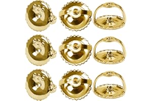 TOAOB THE ONE AND ONLY BABY TOAOB 10 Piezas Tuercas de Pendientes Plata de Ley 925 Chapada en Oro Amarillo Roscada Pendientes de Repuesto Cierres Tapón de Seguridad Tope Posterior de 6 x 4 mm para Hacer Joyería Bisutería
