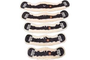 Rohn Moden Lammfell Sattelgurt Mady, Kurzgurt mit anatomischer, konkaver Sichelform für Ellenbogenfreiheit, Mondgurt für Wander-, Dressur- oder Vielseitigkeitssattel, Verschiedene Größen (50 cm)