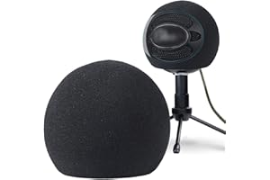 YOUSHARES Blue Snowball Pop Filter - Customizing Microphone Windscreen Foam Cover for Improve Blue Snowball iCE Mic Audio Quality (Black)