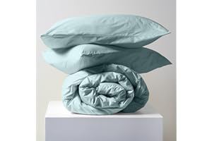 Lisola Set Copripiumino Singolo, in Cotone Pregiato, Made in Italy, Sacco Copripiumino 155x240 cm + 1 Federa 50x80cm, Tinta Unita. Modello: Tortona, Sion