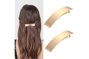 ‎WUISOLQP Pack of 2 French Hair Clips, Women's Hair Clip, Gold Bun Hair Clip, Metal Hair Holder, Clips, Decorative Hair Accessories for Women and Girls