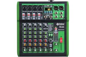 D Debra DI-6UX Mezclador de Audio Profesional con 99 Efectos DSP, Entrada USB MP3, Preamplificadores de Micrófono 48V Phantom, Para DJ y Estudio de Grabación