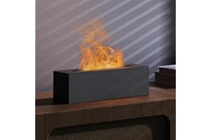 Shiawase Aroma Diffuser mit Flammeneffekt, Ätherische Öle Diffuser 200ml, Luftbefeuchter mit 2 Farbe Licht, Humidifier DuftöL Diffuser Duftlampe für Kinder, Zuhause Büro, Raumduft oder Yoga (Grau)