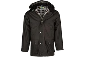 Romneys Wachsjacke Country – klassische englische Outdoorjacke aus gewachster Baumwolle, wasserdicht & winddicht, robuste Regenjacke mit Kapuze für Damen und Herren