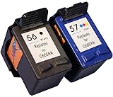 Start-Europe Set of 2 Black and Colour Ink Cartridges with Chip for HP PSC 1205, PSC 1210, PSC 1215, PSC 1315, PSC 1350, PSC 2105, PSC 2110, PSC 2175, PSC 2210, PSC 2410, PSC 2510, Compatible with HP N 56 Black and N 57 A:, and C6656 A + C6657 A No Chip Required
